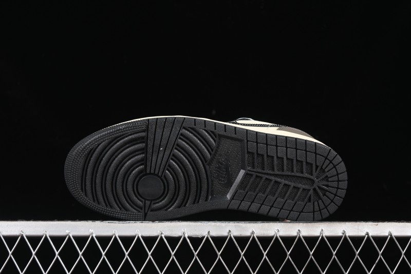Nike Air Jordan 1 Low "Coconut Milk Black" Casual Basketball Shoes with Contrast Swoosh - HQ3437-101