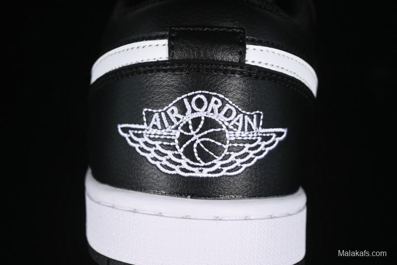 Nike Air Jordan 1 Low Retro Basketball Shoes in Black and White - 553558-043
