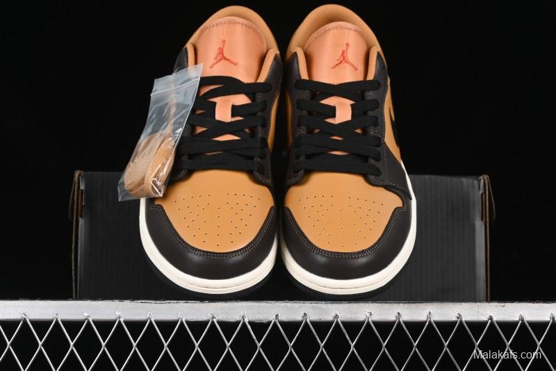Nike Air Jordan 1 Low Flax/Baroque Brown Casual Basketball Shoes - HQ3603-201