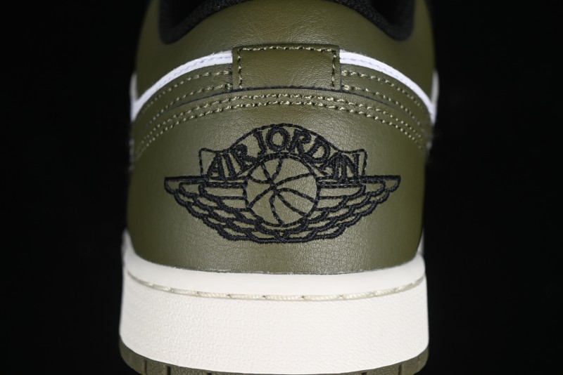 Nike Air Jordan 1 Low "Medium Olive" Casual Sneakers - 553558-092