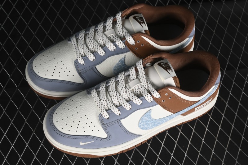 Nike SB Dunk Low Levi's Collaboration - White Grey Brown Anniversary Customized Low-Top Casual Sneakers - JH8310-958