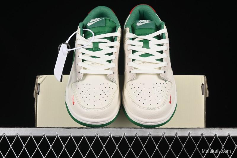 Nike SB Dunk Low Gucci Collaboration - Custom Patchwork Green Swoosh Anniversary Edition Low-Top Casual Skate Shoes - KK1688-053