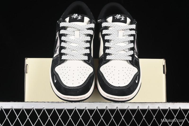 Nike SB Dunk Low Stussy Collaboration - Black Wukong Anniversary High-End Custom Low-Top Casual Sneakers - XX2025-555