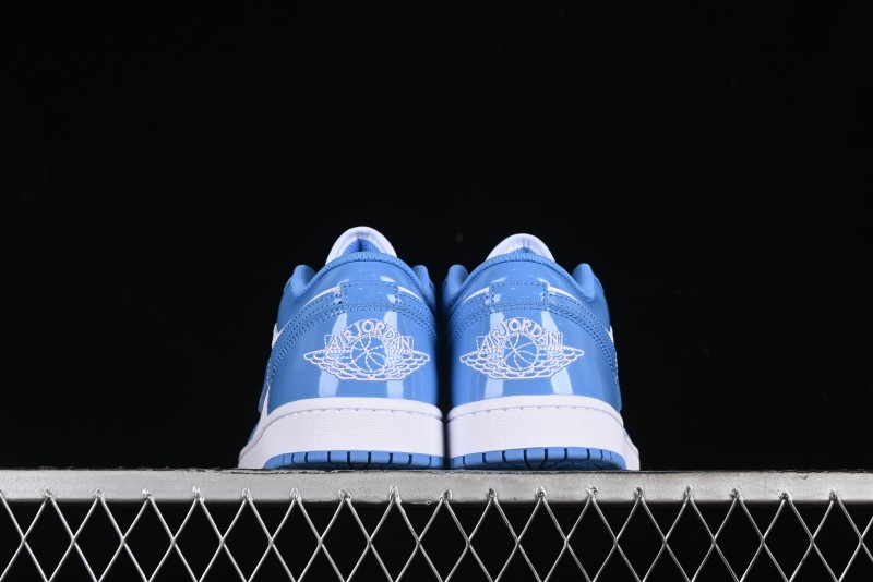 Nike Air Jordan 1 Low AJ1 Patent Leather Blue Casual Sneakers - FZ2138-114