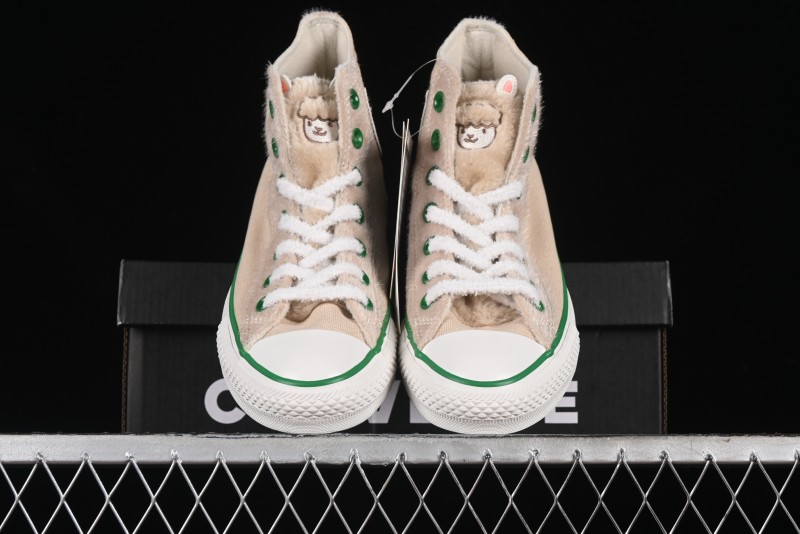 Converse Zoo Happy Pets Series High-Top Casual Sneakers with Plush Lining for Autumn Winter - A12768C