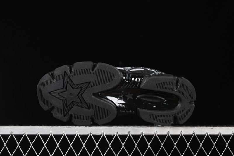 Dior Chrono Round Toe Lace-Up Lifestyle Casual Running Sneakers - 6865 WHITE BLACK
