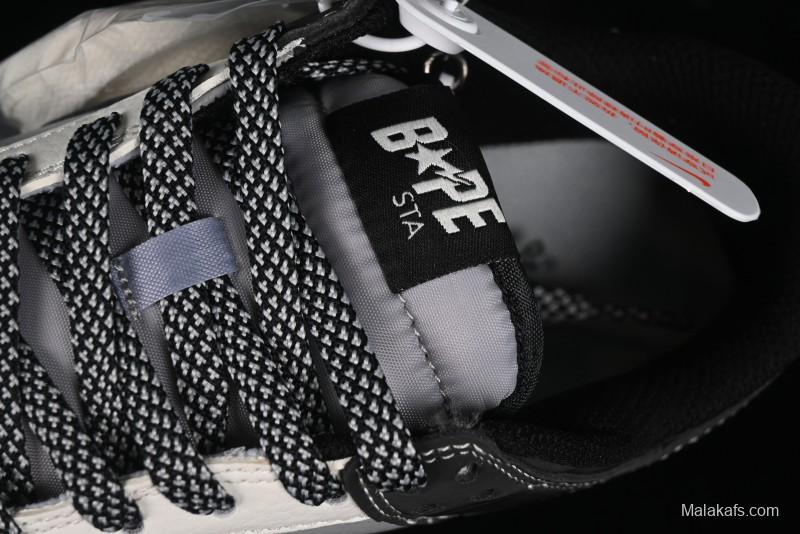 Nike SB Dunk Low BAPE Collaboration Anniversary Edition - White Grey Black Low Top Casual Skate Shoes - BB8969-007