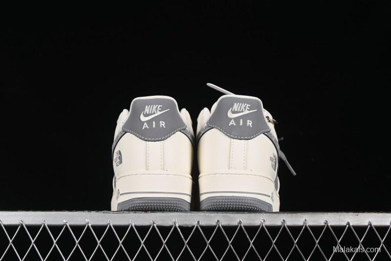 Nike Air Force 1 '07 Low The North Face Bear Collaboration - Beige Grey Swoosh Low-Top Casual Sneakers - KK1988-011