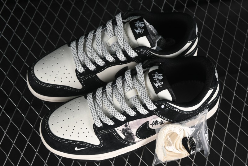 Nike SB Dunk Low Stussy Collaboration - Black Wukong Anniversary High-End Custom Low-Top Casual Sneakers - XX2025-555