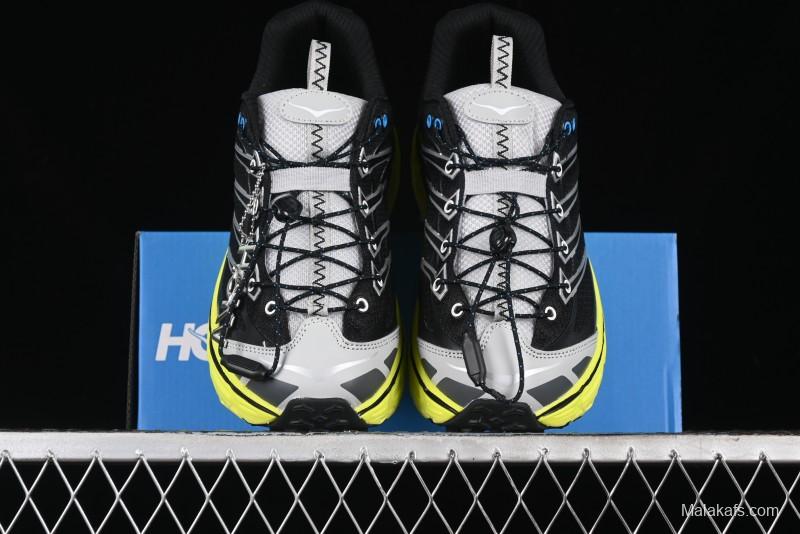 Hoka Mafate Three 2 Ultra-Lightweight Cushioned Trail Running Shoes with Vibram Outsole - 1141572 BHK