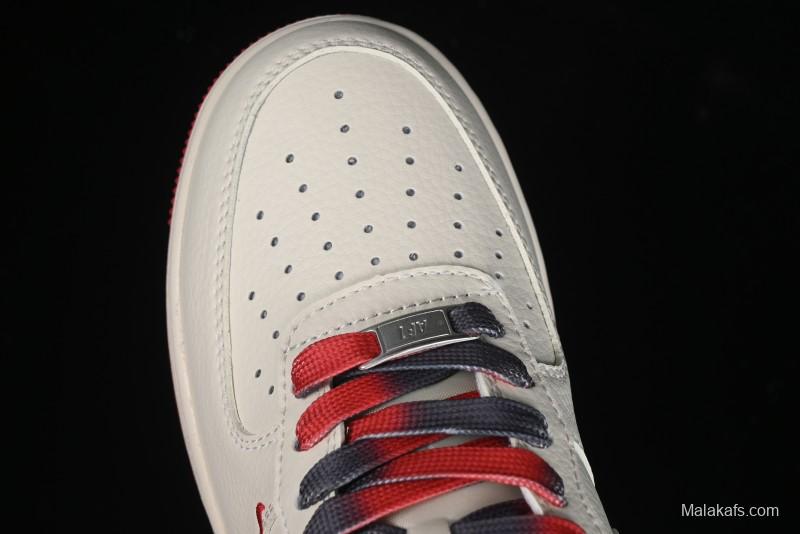 Nike Air Force 1 '07 Low Supreme Collaboration - Beige Red Blue Colorblock Casual Sneakers - XZ6188-228