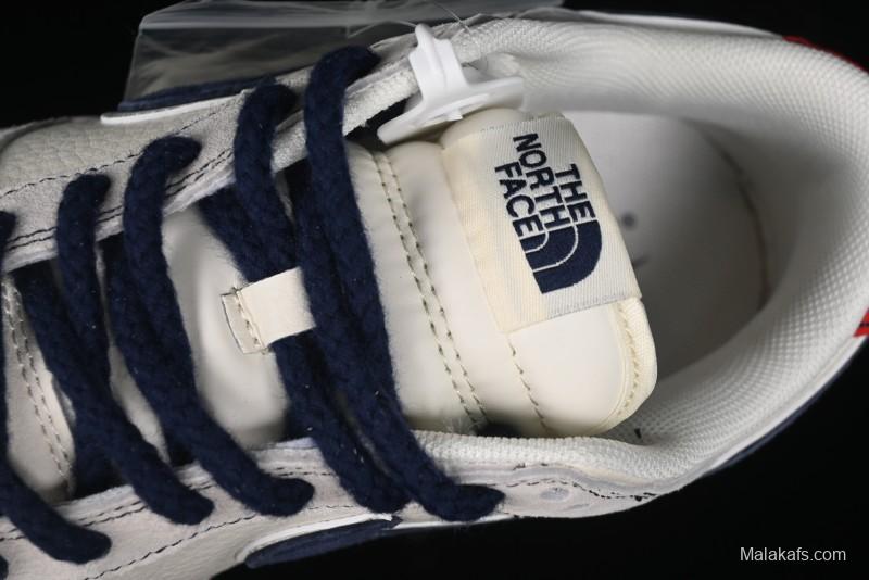 Nike SB Dunk Low The North Face Collaboration - Grey Pigskin Navy Swoosh Anniversary Custom Low-Top Casual Skate Shoes - SJ1089-012