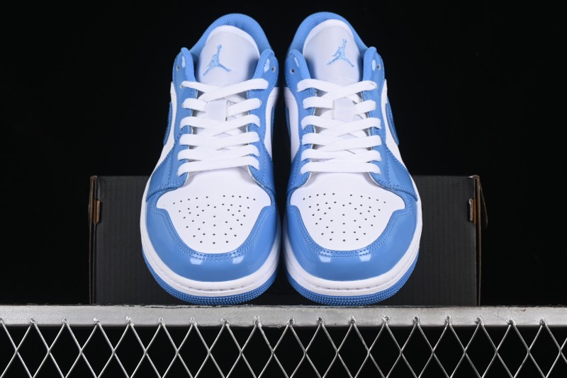 Nike Air Jordan 1 Low AJ1 Patent Leather Blue Casual Sneakers - FZ2138-114