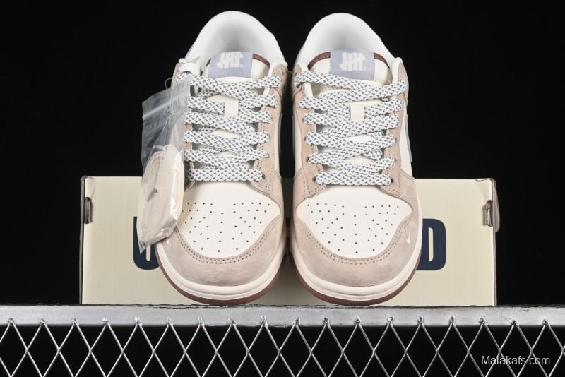 Nike SB Dunk Low UN Collaboration - Light Brown with Silver Swoosh Anniversary High-End Custom Low-Top Casual Sneakers - CF3688-013