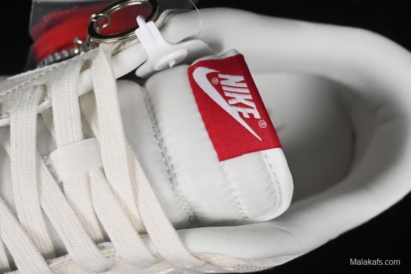 Nike SB Dunk Low Comme des Garçons Collaboration - Pigskin White Swoosh Anniversary Custom Low-Top Casual Skate Shoes - KK1333-004