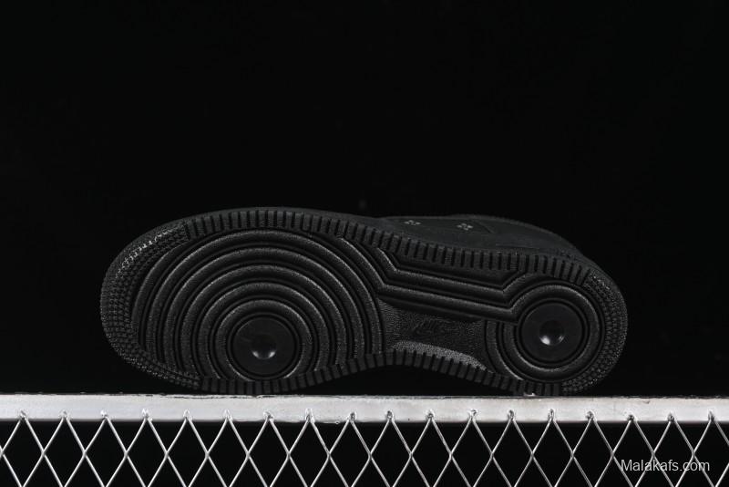 Nike Air Force 1 '07 Low LV Custom All Black Casual Sneakers - 315122-101