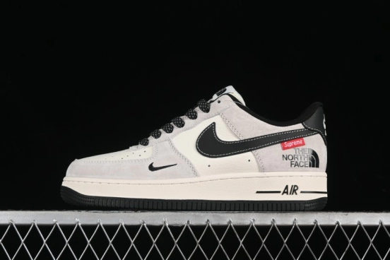 Nike Air Force 1 '07 Low Supreme Stussy Collaboration - Black Grey Red Label Low-Top Casual Sneakers - XZ6188-115