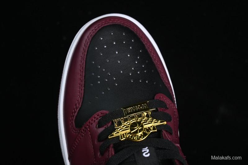 Nike Air Jordan 1 Low AJ1 Black Wine Red Metallic Wings DB6491-600