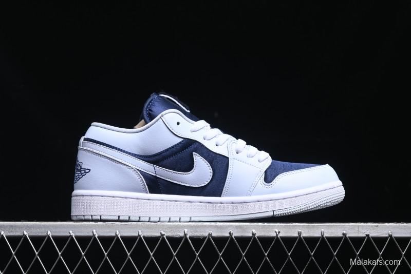 Nike Air Jordan 1 Low AJ1 Navy Blue Silk Casual Sneakers - FZ8778-044