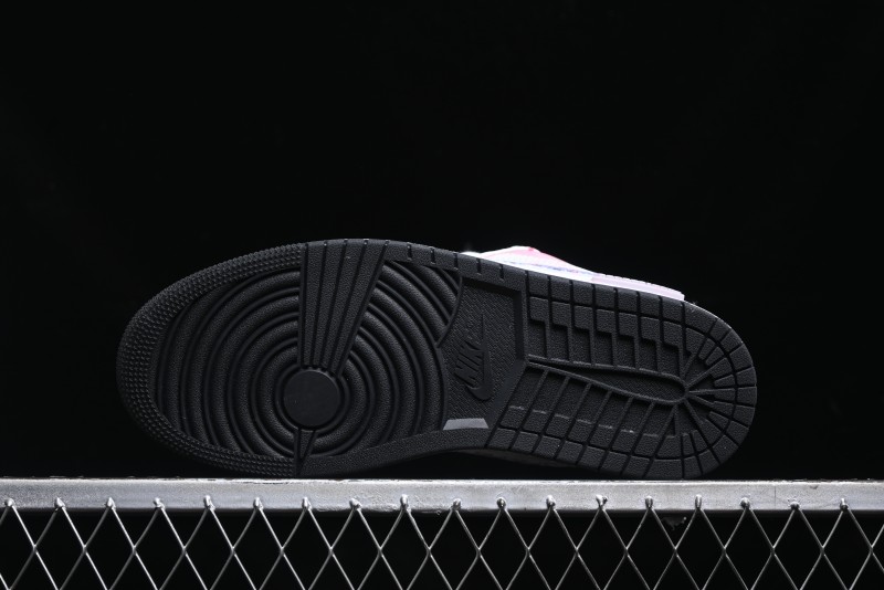 Nike Air Jordan 1 Low Retro Basketball Shoes - Panda Mischief Qixi Theme with Special Graffiti Design - 553558-132