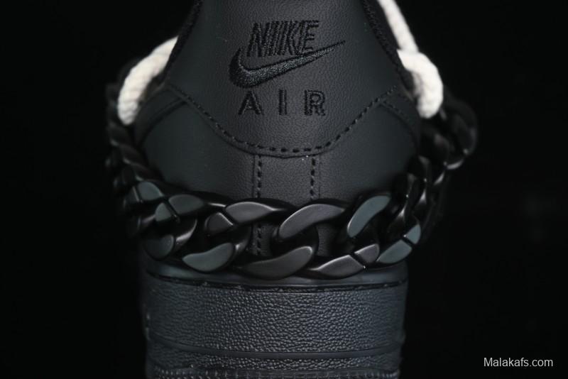 Nike Air Force 1 '07 Low Black Deconstructed Utility Casual Sneakers - CW2288-763