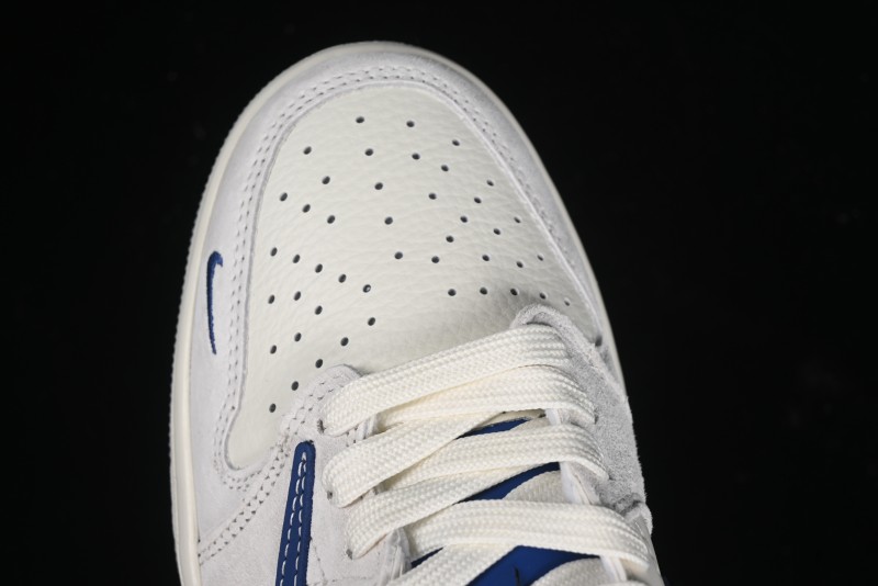 Nike Travis Scott x Fragment Design x Air Jordan 1 Low OG SP AJ1 Supreme Collaboration - Blue White Colorway Low Top Casual Sneakers CH6336-016