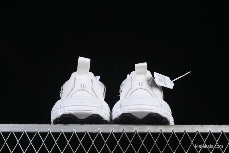 Balenciaga Monday Leather Round Toe Lace-Up Low-Top Lifestyle Sneakers - WDTSC9110