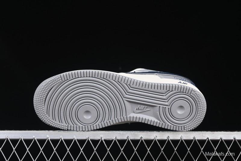 Nike Air Force 1 '07 Low The North Face Collaboration Grey Blue Double Swoosh Casual Sneakers - XS1958-520