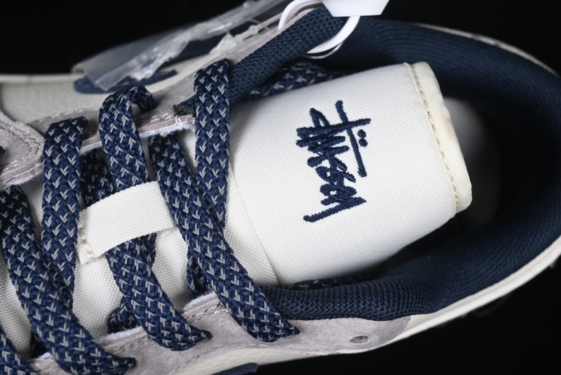Nike Air Jordan 1 Low Stussy Collaboration Blue Suede Retro Basketball Shoes - SJ9950-035