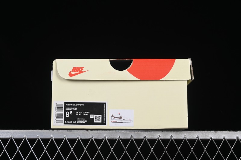 Nike Air Force 1 '07 Low Stussy Collaboration Dual-Tone Beige Brown Low-Top Casual Sneakers - SJ6698-025