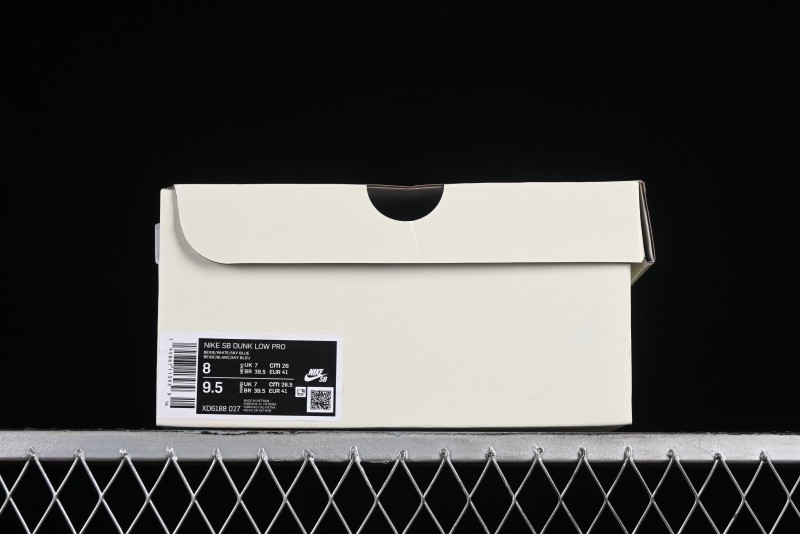 Nike SB Dunk Low BAPE Collaboration - Off-White Mini Blue Swoosh Anniversary High-End Custom Low-Top Casual Sneakers - XD6188-027