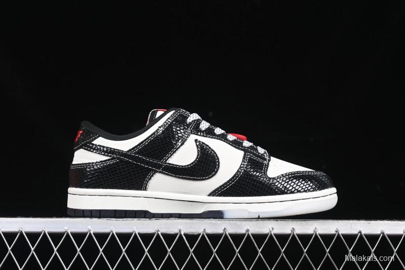 Nike SB Dunk Low UN Collaboration Year of the Snake Limited Edition Dual-Tone Black Snake Anniversary Custom Low-Top Casual Skate Shoes - AG3702-853