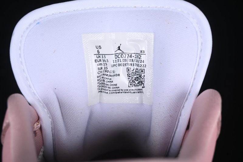 Nike Air Jordan 1 Low AJ1 Custom White Pink Low-Top Casual Lifestyle Sneakers - DC0774-162