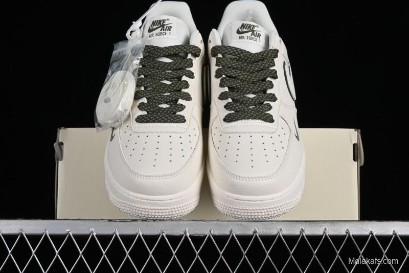 Nike Air Force 1 '07 Low Classic Military Green Mini Swoosh Starry Sky Casual Sneakers - MJ0319-022