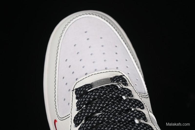 Nike Air Force 1 '07 Low Supreme Collaboration Casual Sneakers with Full-Length Air Cushion - BB7518-012