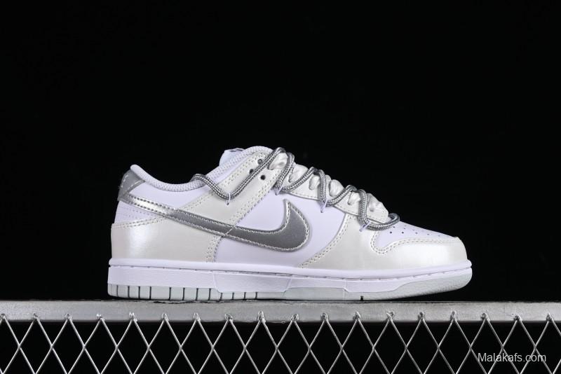 Nike Dunk Low SB Casual Sneakers with Deconstructed Laces and Ribbon Bow Design - DH9765-102