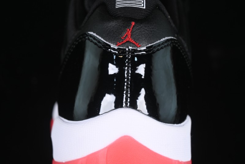 Nike Air Jordan 11 Low Bred Basketball Shoes with Patent Leather and Carbon Fiber - FV5104-006