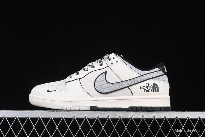 Nike SB Dunk Low The North Face x CDG Triple Collaboration Black Letter Grey Swoosh Anniversary Custom Low-Top Casual Skate Shoes - DM6868-029