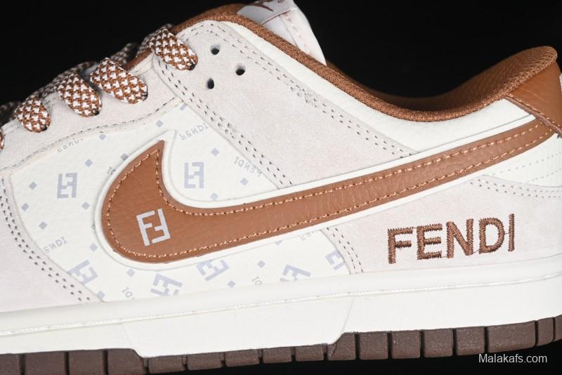 Nike SB Dunk Low Fendi Collaboration Anniversary High-End Custom Low-Top Casual Skate Shoes - DJ2024-057