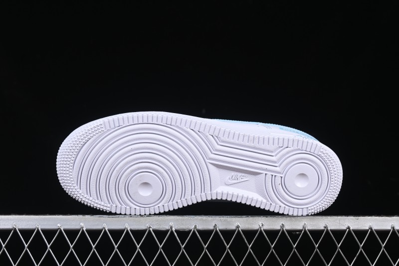 Nike Air Force 1 '07 Low Casual Sneakers with White & Blue Swoosh - CW2288-026