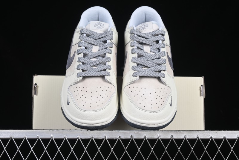 Nike SB Dunk Low Chrome Hearts Collaboration Cross Print Grey Swoosh Anniversary Custom Low-Top Casual Sneakers - DJ2024-064