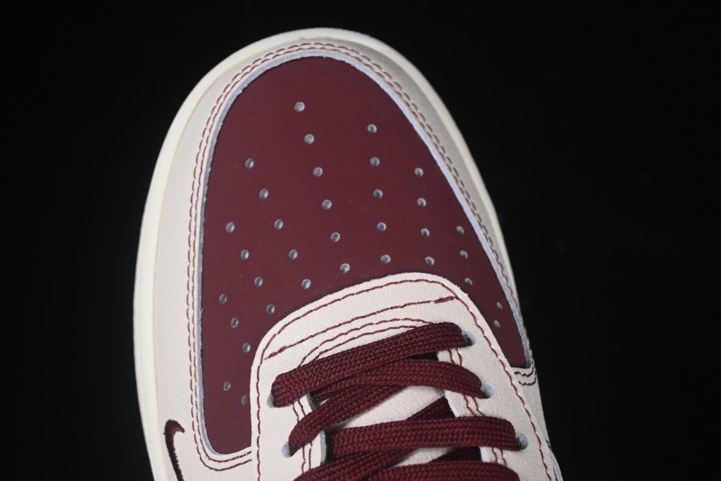 Nike Air Force 1 '07 Low Dior Collaboration Burgundy Low-Top Casual Sneakers - KK1988-046