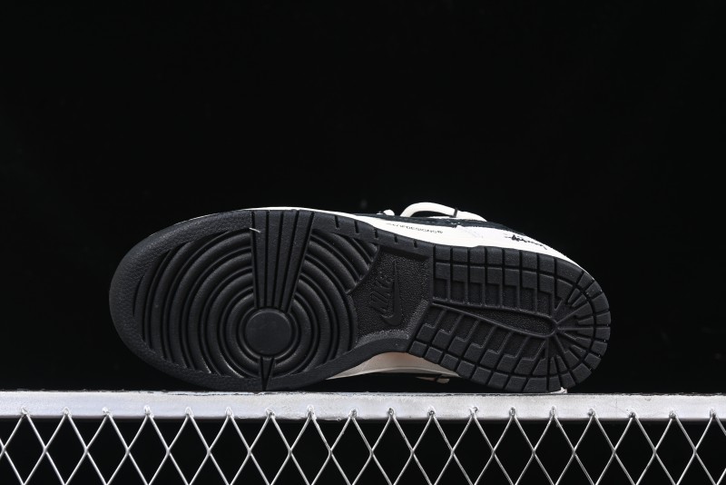 Nike SB Dunk Low Stussy Collaboration Anniversary Edition Lace-Up Beige Grey Black Swoosh Low-Top Casual Skate Shoes - YX5066-242