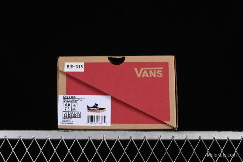 Vans Classics Knu Skool Vulcanized Skate Shoes in Black & Pink - VN0014QC0BV