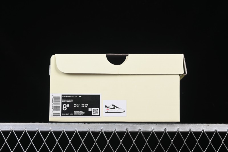 Nike Air Force 1 '07 Low Stone Island x Supreme Collaboration Beige Green Swoosh Low-Top Casual Sneakers - BB1616-301