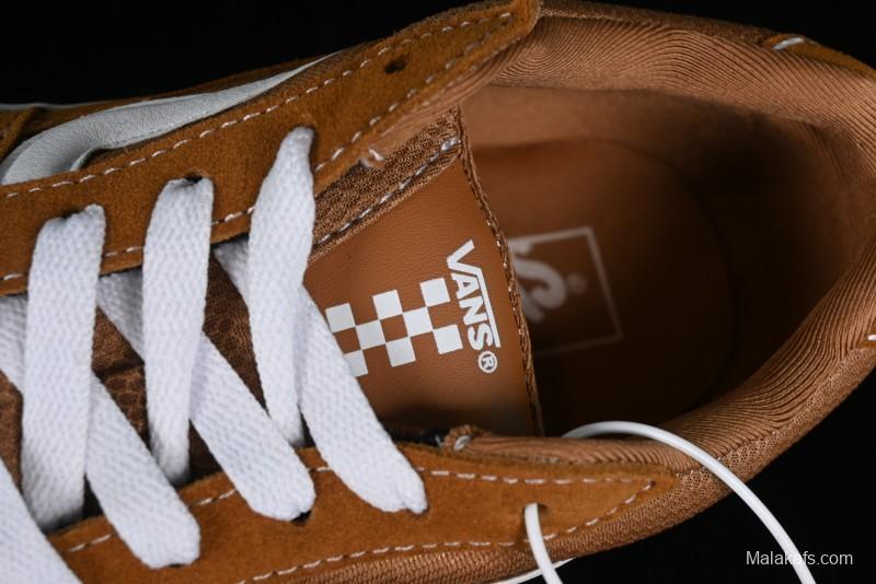 Vans Caldrone Classic American Retro Skate Shoes in Brown Orange - VN000CXZ1OU