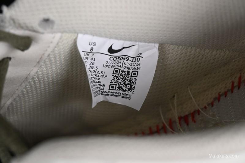 Nike Air Force 1 '07 Low Casual Sneakers in White Green Colorway - CQ5059-110