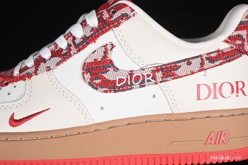 Nike Air Force 1 '07 Low Dior Collaboration Beige Floral Low-Top Casual Sneakers - KK1988-049