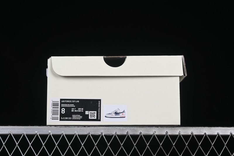 Nike Air Force 1 '07 Low UN Collaboration White Blue Lace-Up Casual Sneakers - SJ1198-103