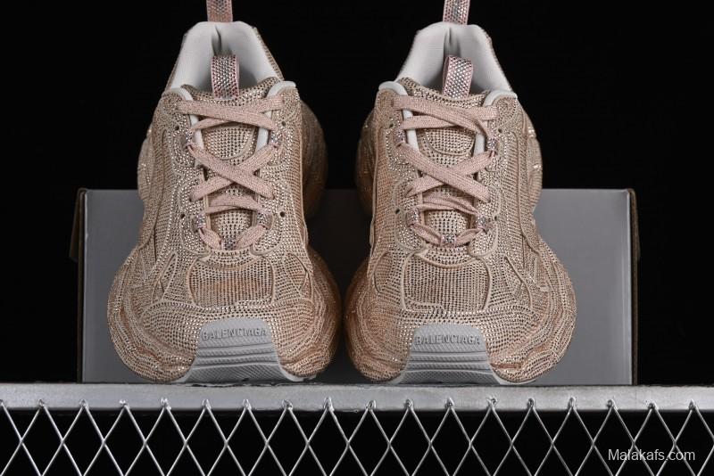 Balenciaga Phantom Sneaker Champagne Gold Full Diamond Trend Running Shoes - W3XL59645